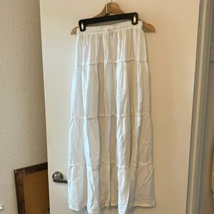 Tiered white maxi skirt